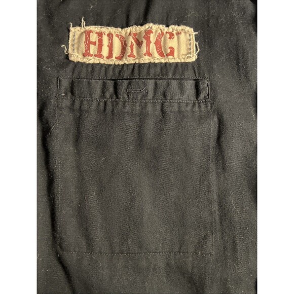 Harley-Davidson Shirt Mens XL Black Sleeveless Skull Patch Button Up 96472-15VM - Picture 3 of 8